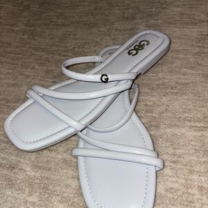 GBG Los Angeles Women's White Strappy Sandals